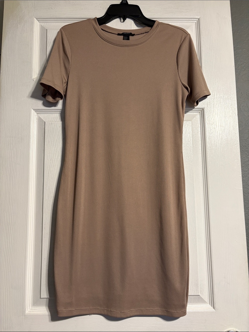 Forever 21 Tan Short Sleeve Bodycon Dress